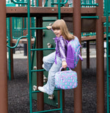 Junior Backpack with Lunch Box and 14oz Water Bottle For School in Metallic Silver