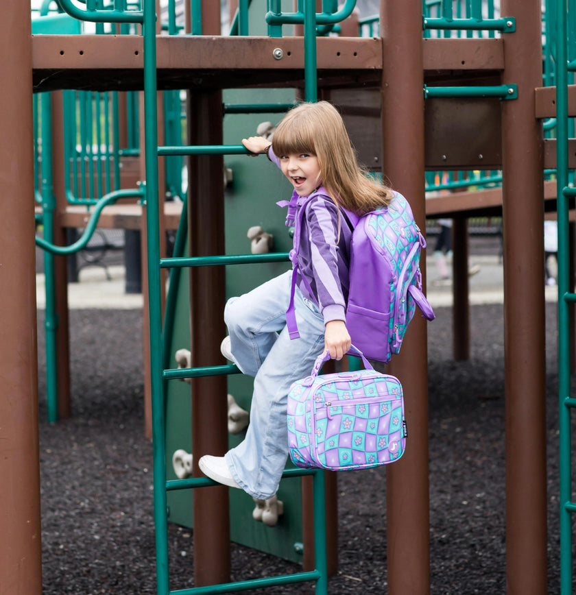 Junior Backpack with Lunch Box and 14oz Water Bottle For School in Purple