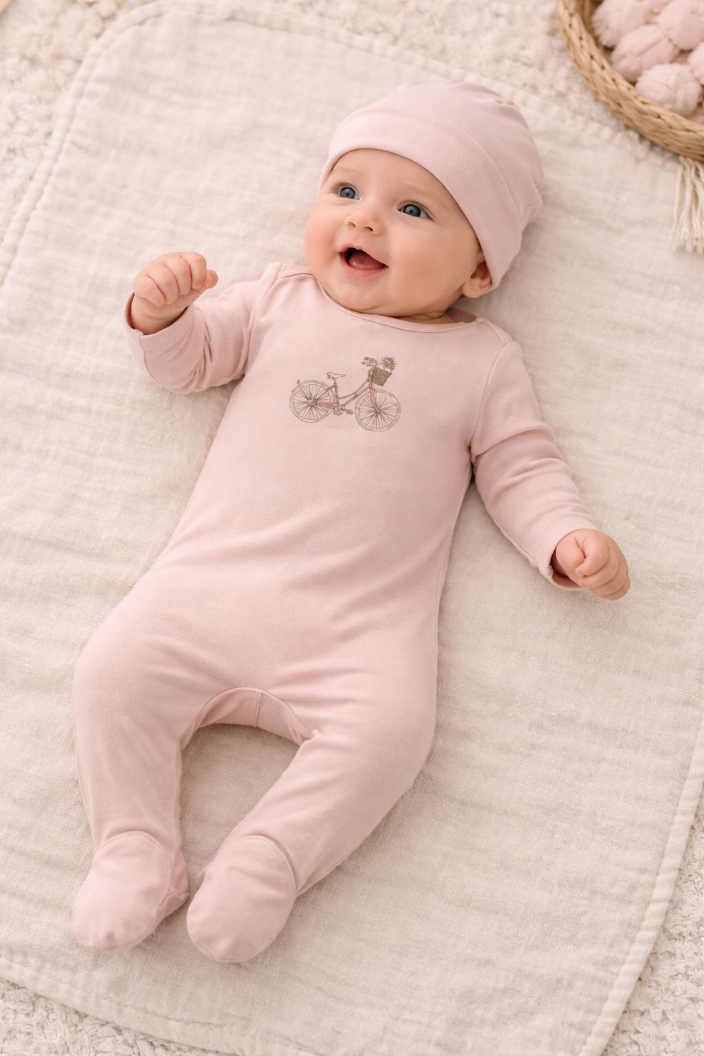 Bicycle Breeze Footie, Baby Pink