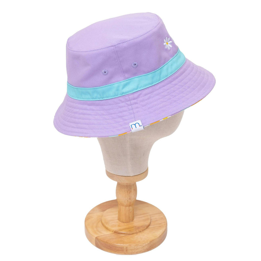 Reversible Bucket Hat – Happy Daisy Stripes