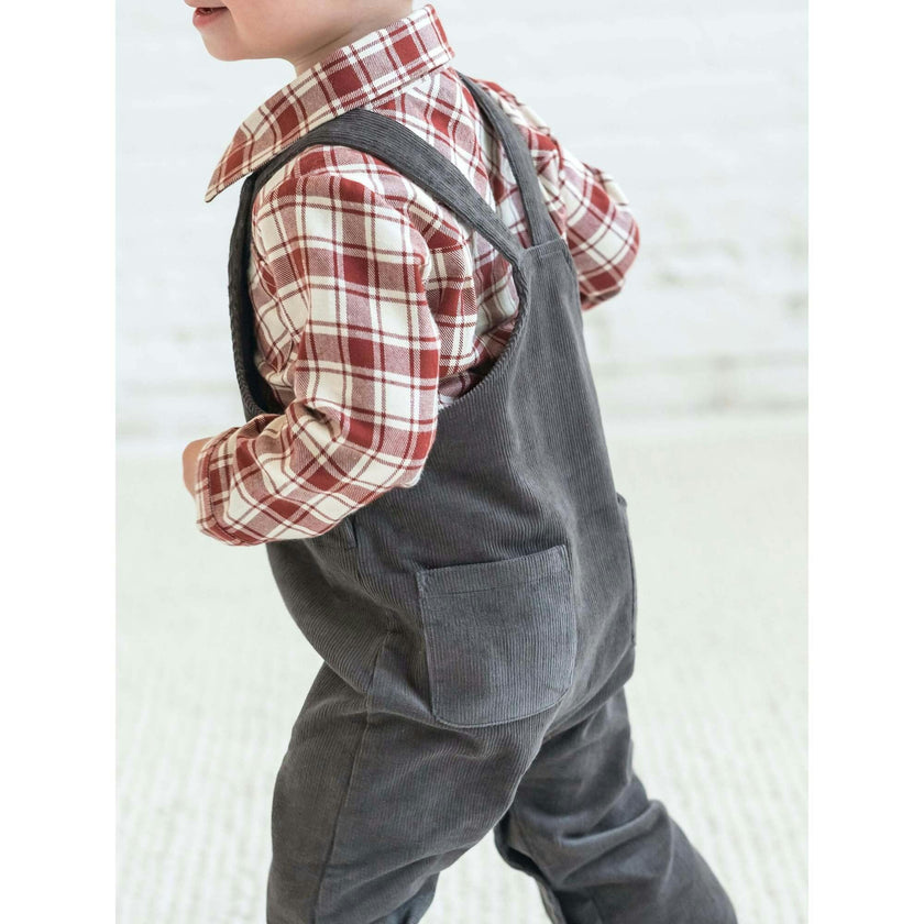 KENDI Remi Corduroy Overalls Ash