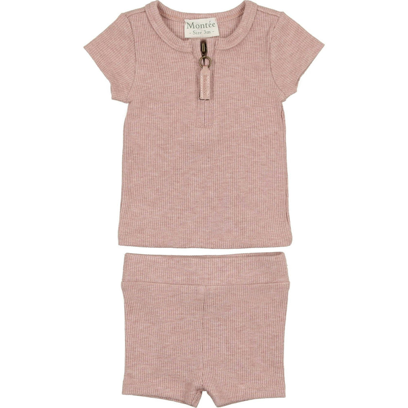 Soft Ribbed Short Set