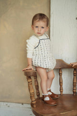 Stripe Quilted Floral Romper Vanilla