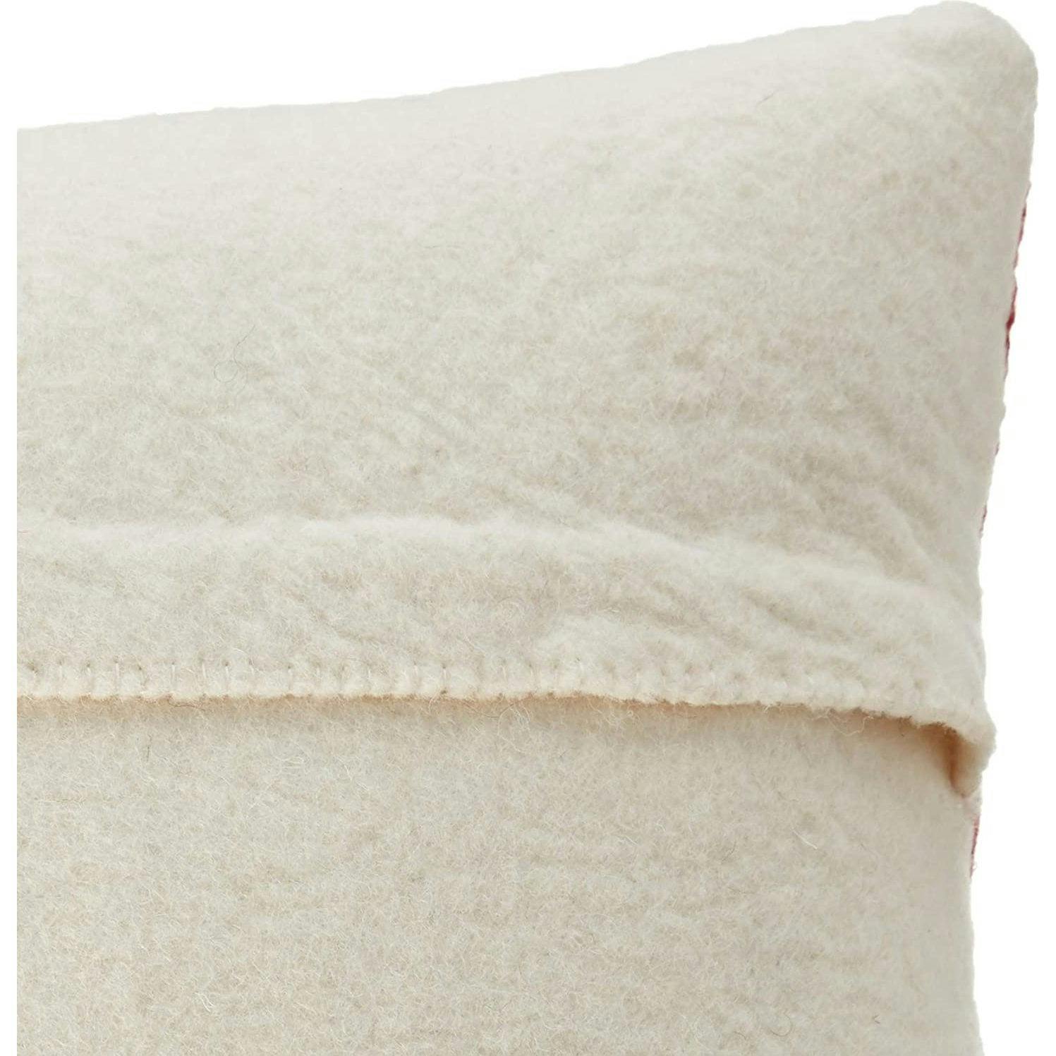 Cream Bow Red- Christmas Pillow Cover Hand Felted Wool - 20