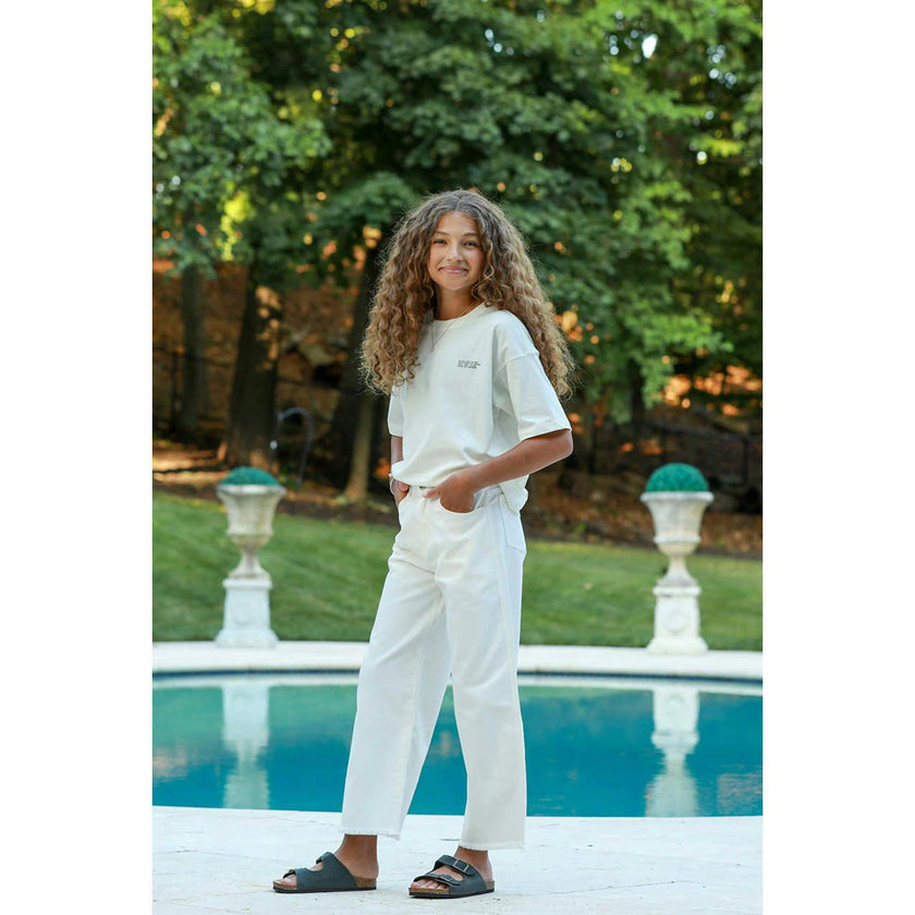 Organic Cotton Cropped Denim Wide Leg