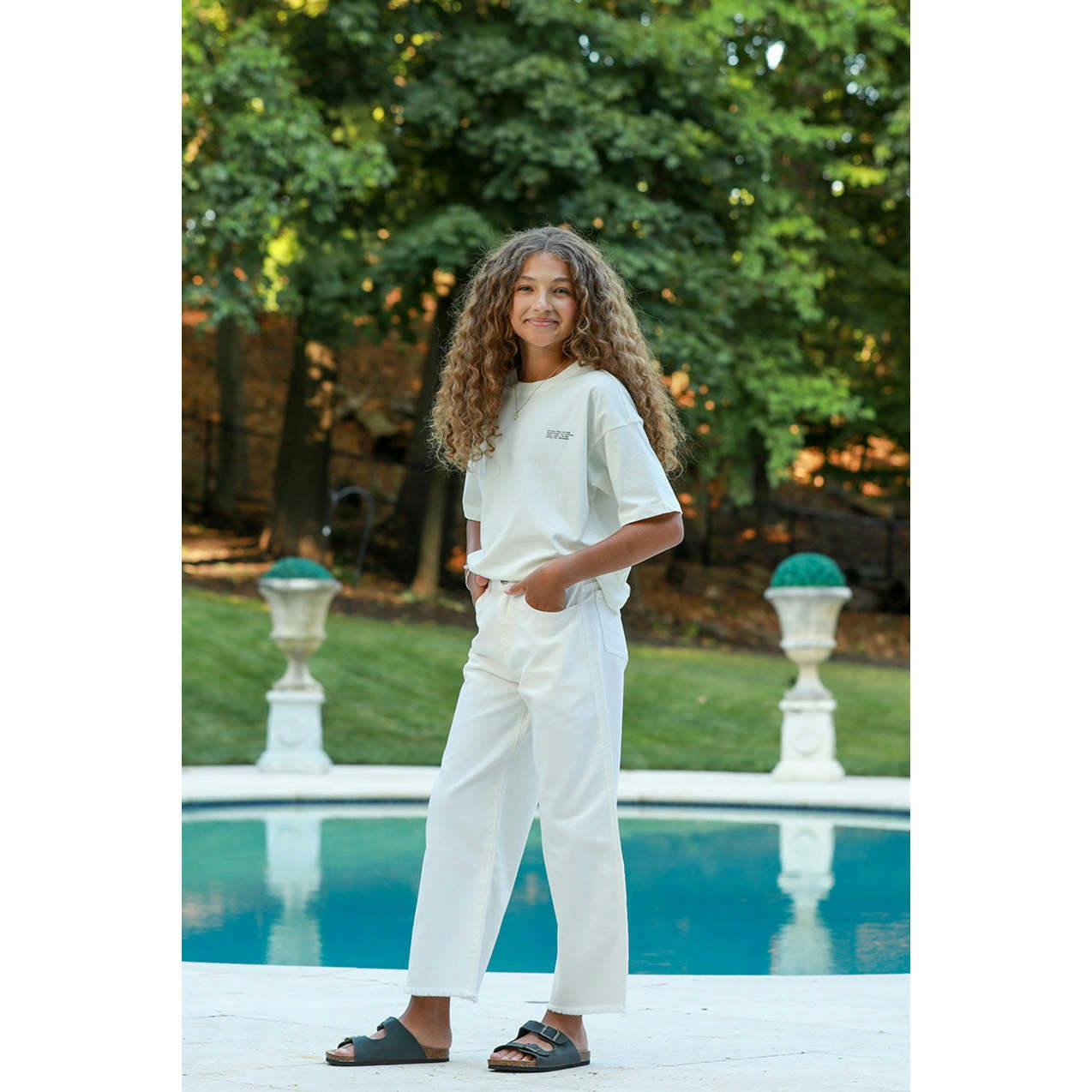 Organic Cotton Cropped Denim Wide Leg