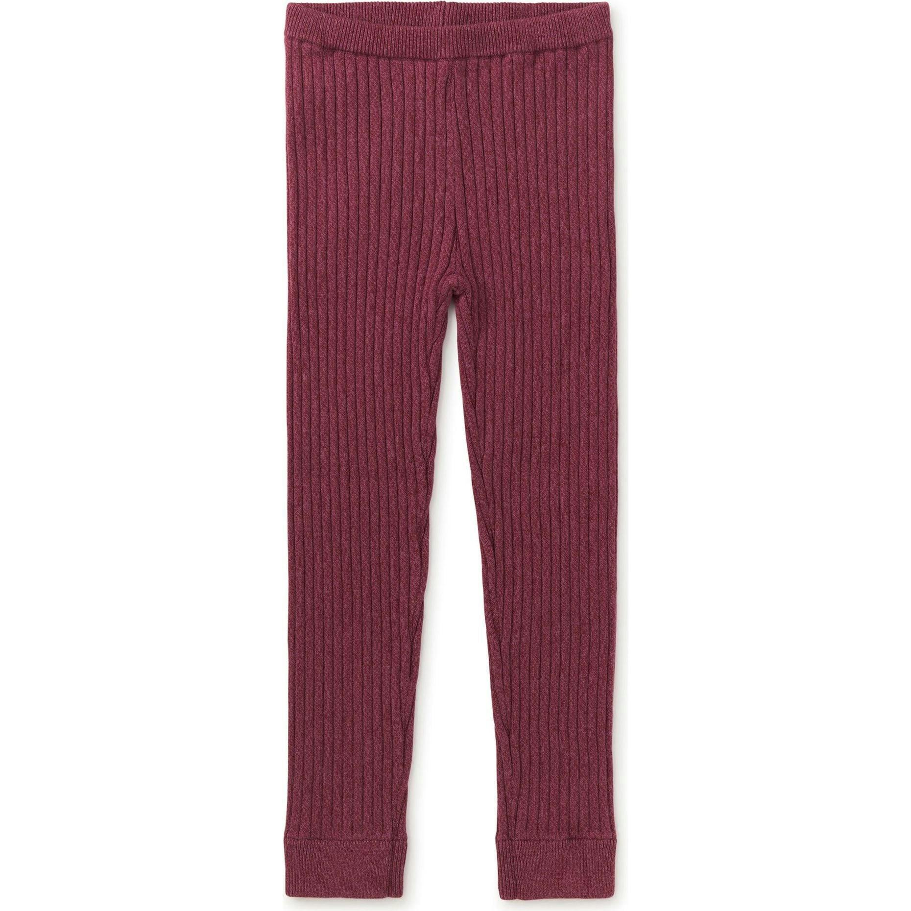 Marled Sweater Leggings, Red