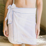 women's white embroidered short pareo