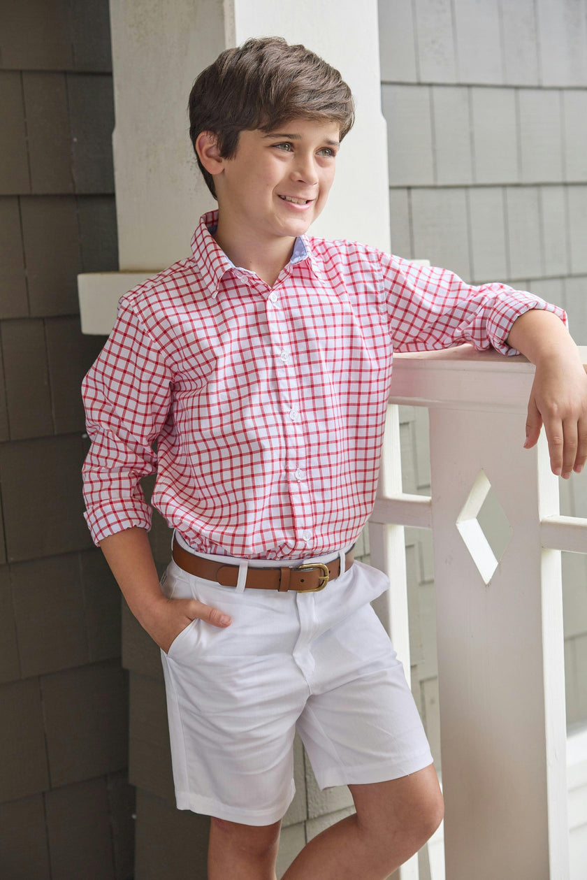 Button Down Shirt - Red Windowpane