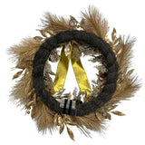 26" Gold Bow, Pinecone & Ornament Wreath Pre-Lit
