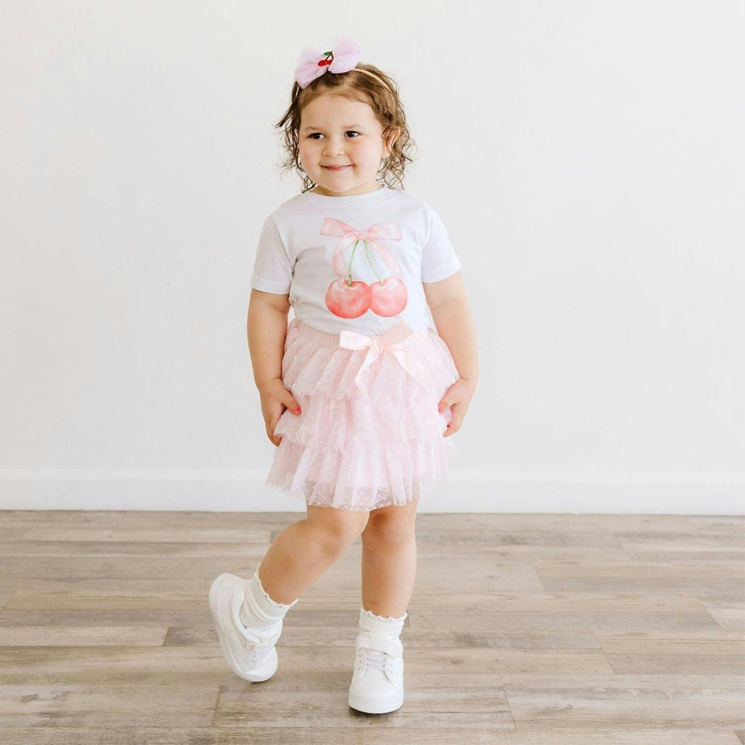 Cherry Tulle Bow Baby Headband
