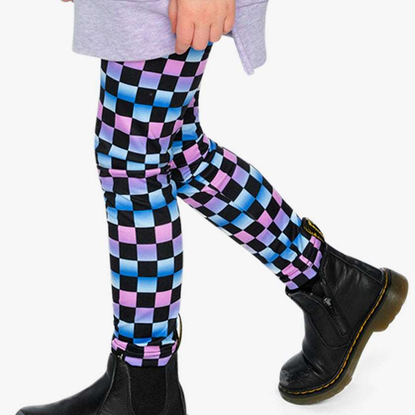 Leggings Black Checkered Print