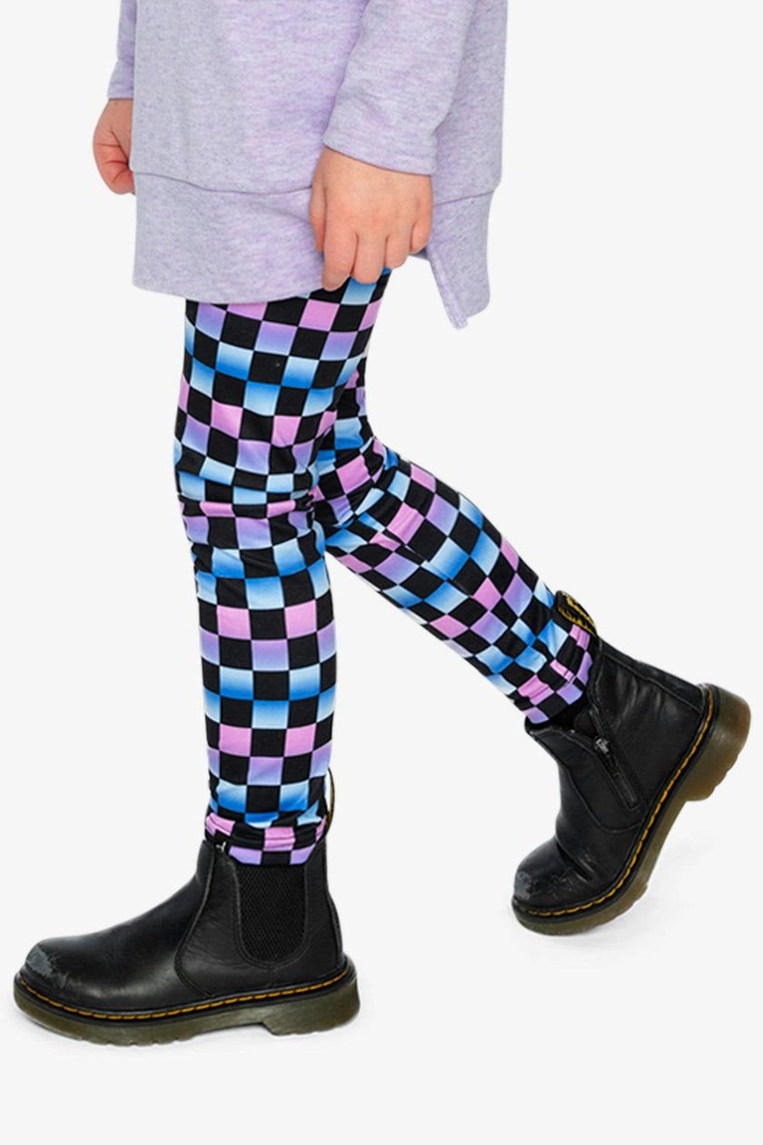 Leggings Black Checkered Print