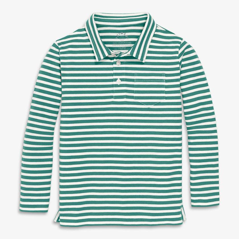 Kids long sleeve polo in stripe