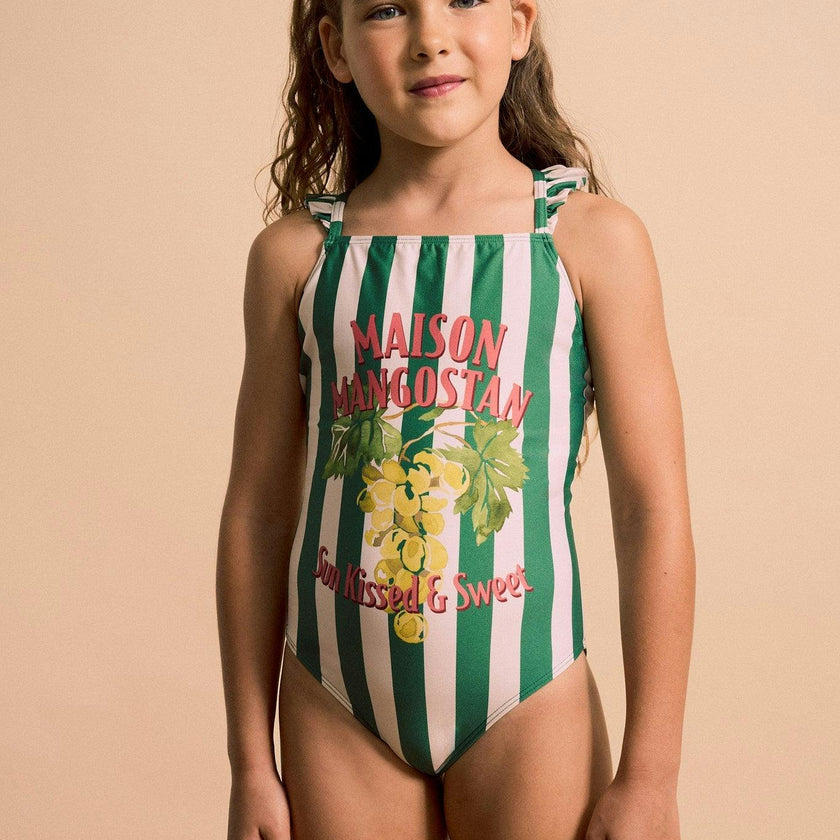 UVAS STRIPED SWIMSUIT GREEN