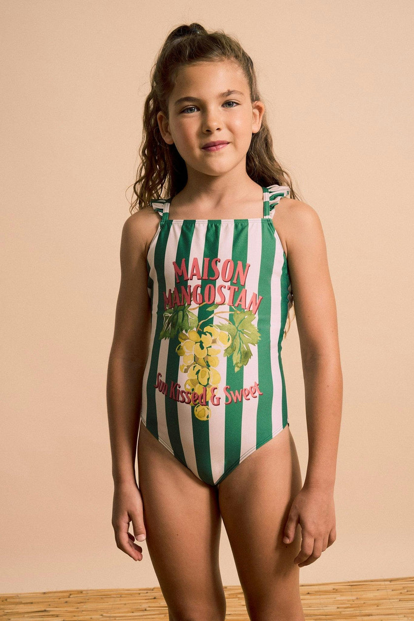 UVAS STRIPED SWIMSUIT GREEN