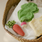 Radish Fan Gift Box 🐭💕 100% organic cotton crochet rattle and lovey