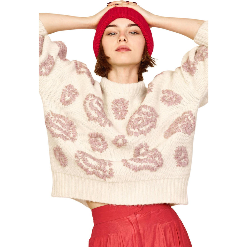 Cusco Waterlily Pullover in Ivory/Fawn