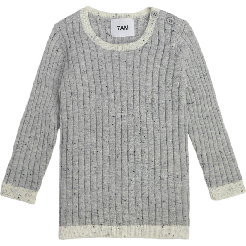 Ribbed Knit Long Sleeve Retro Top