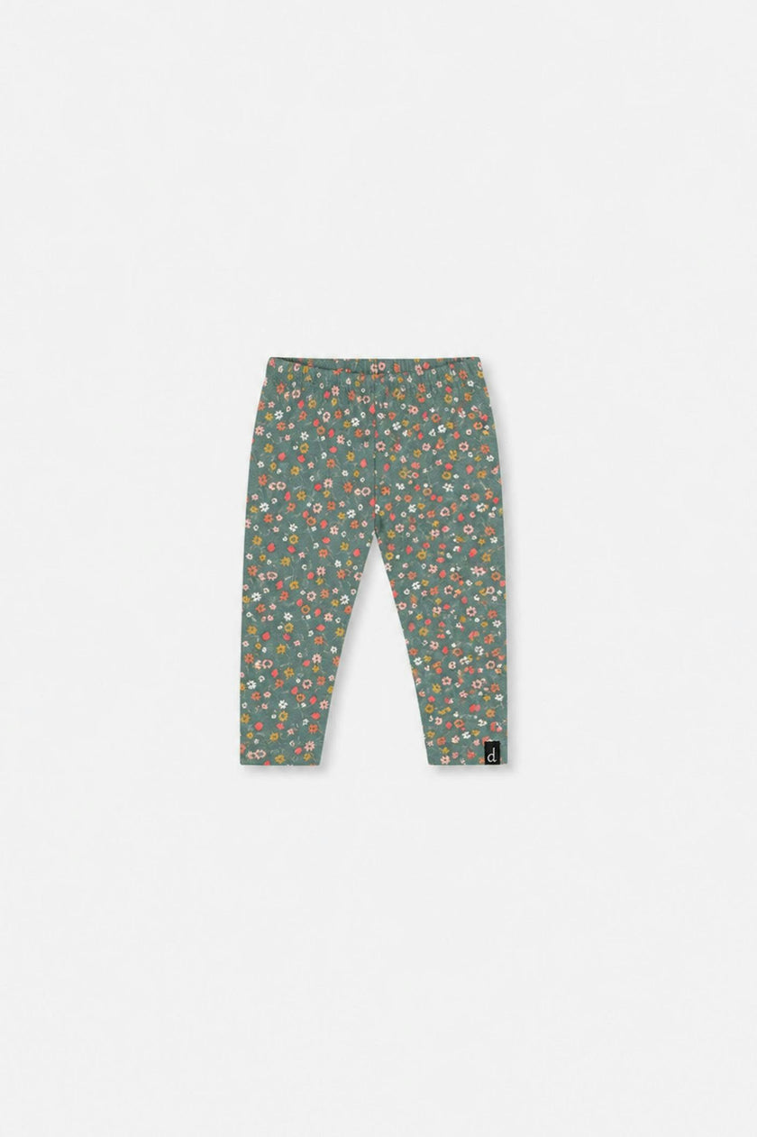 Baby Organic Cotton Leggings Green Floral Print