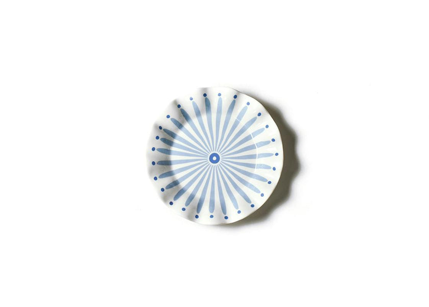 Iris Blue Burst Ruffle Salad Plate