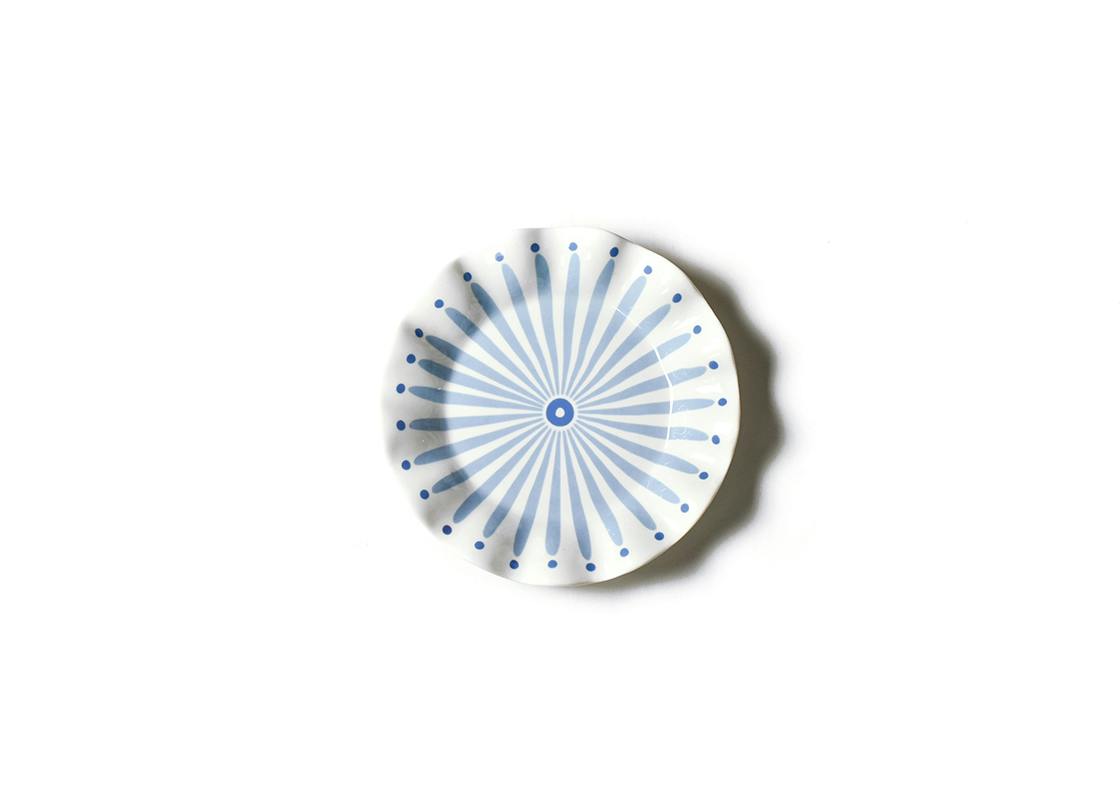 Iris Blue Burst Ruffle Salad Plate