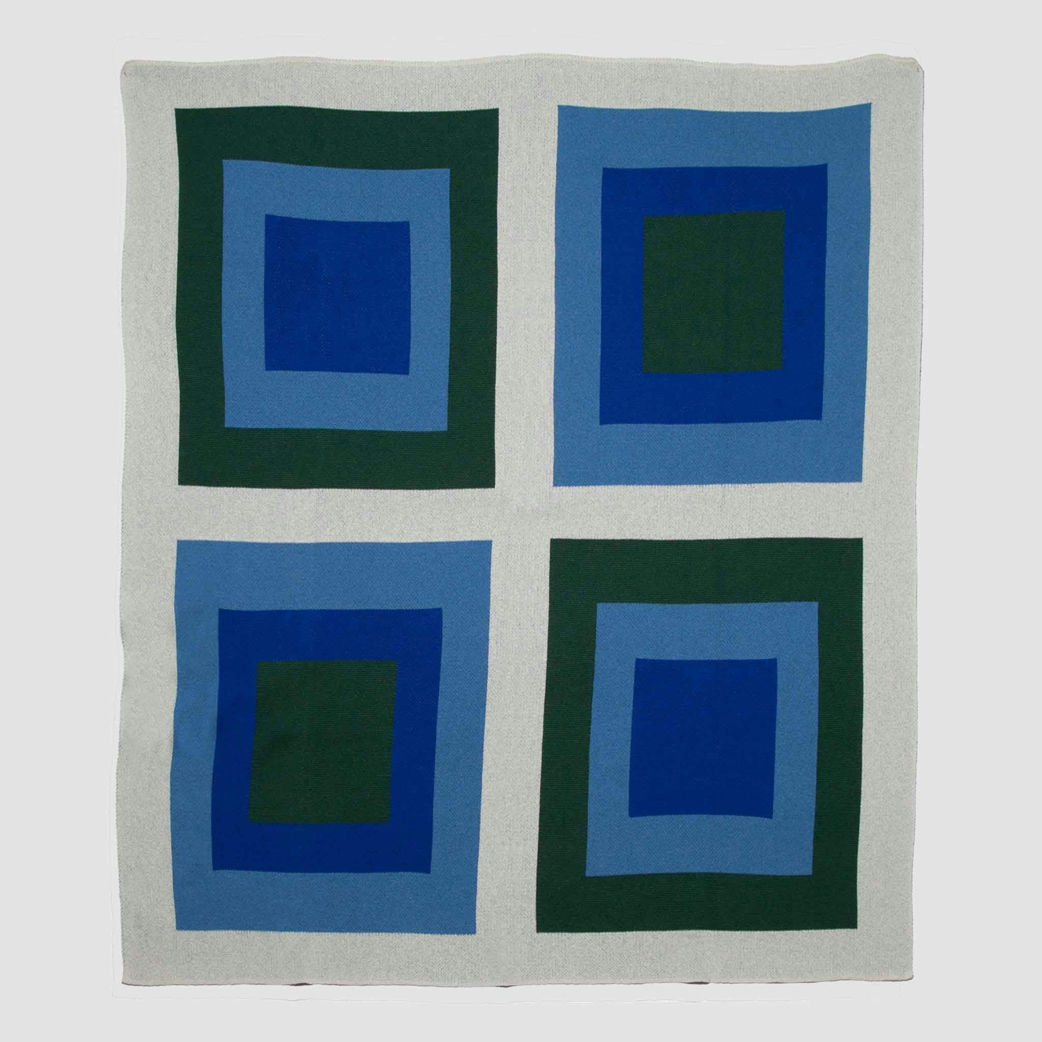 Cotton Sustainable Knit Geometric Throw Blanket - Bauhaus