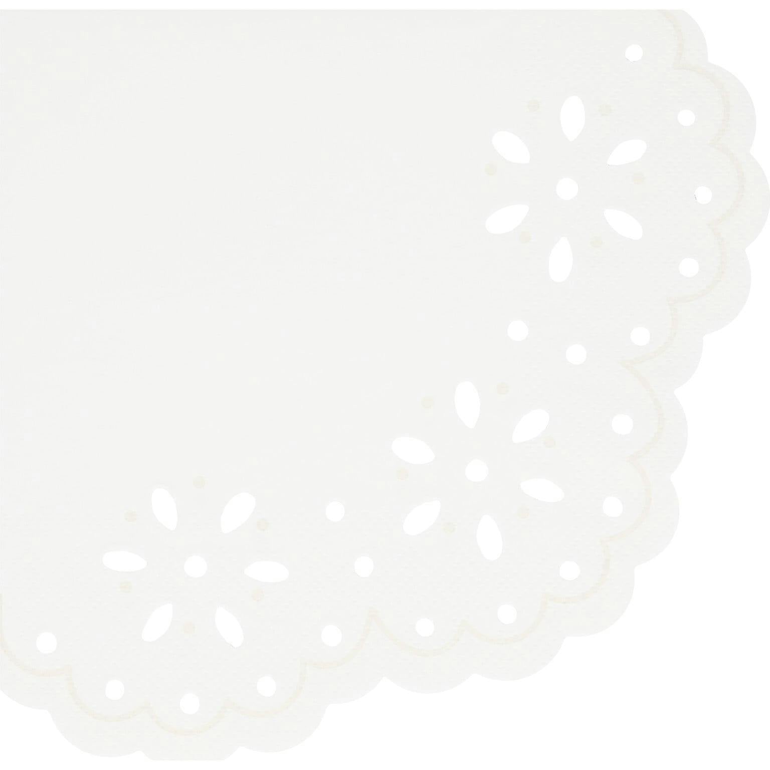 Broderie Anglaise Lace White Large Napkins