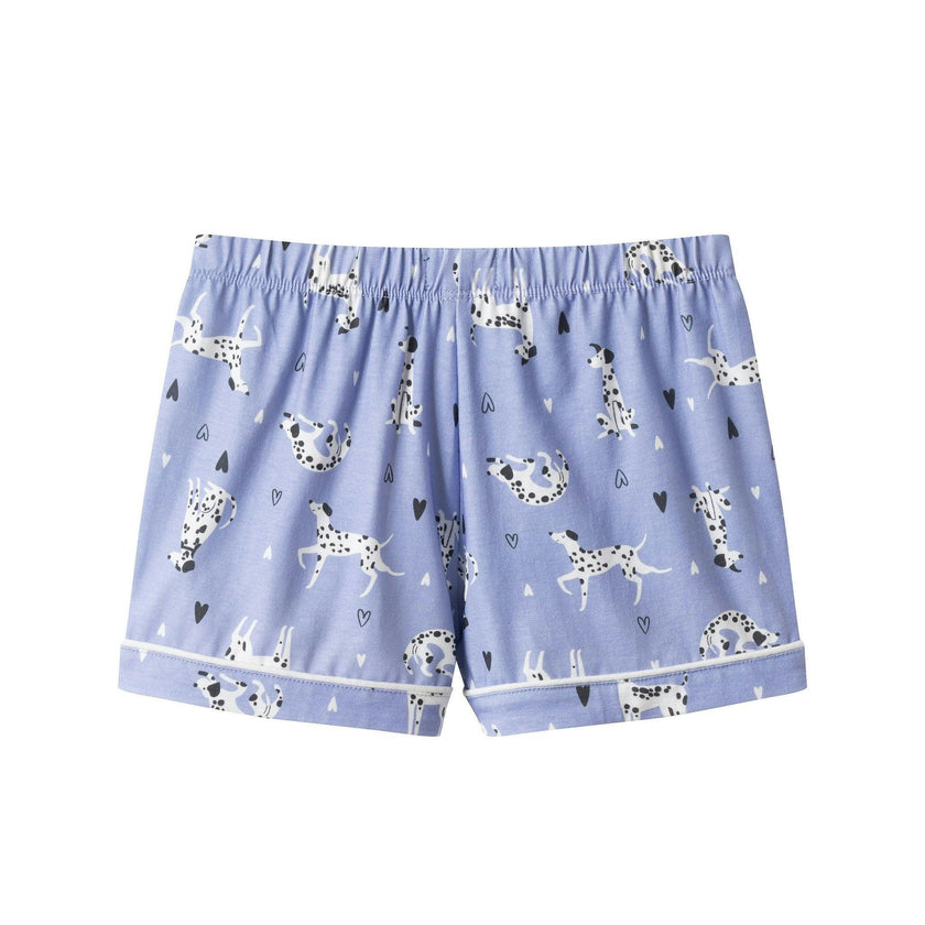 Girls Purple Dalmatian & Heart Print Pajama Set | Dalmatian & Hearts