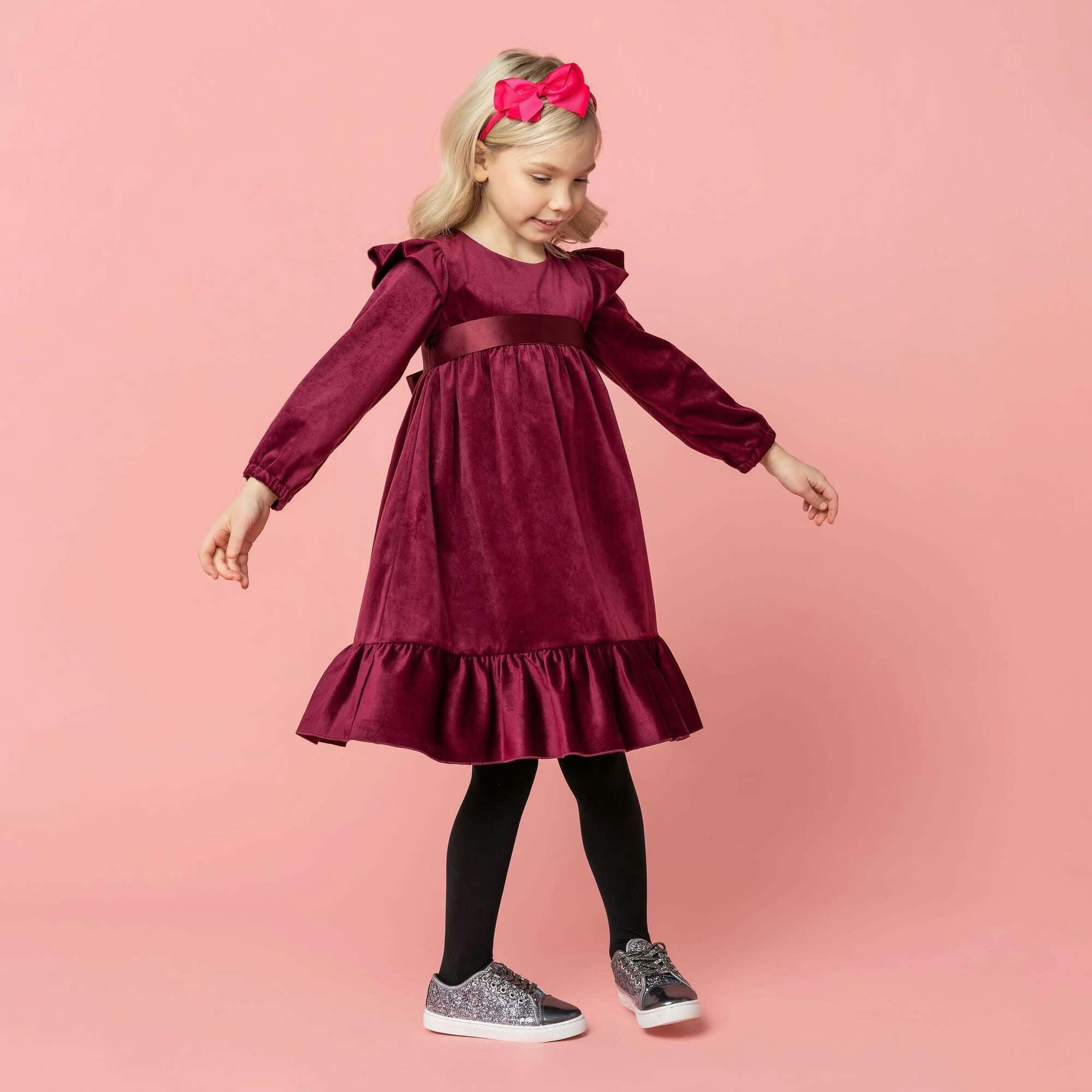 Chloe Velvet & Satin Bow Party Dress
