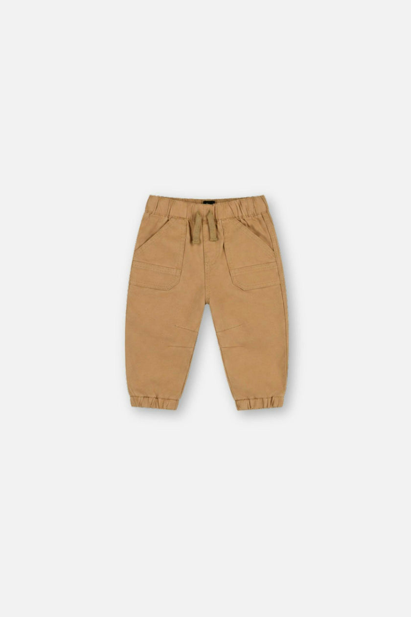 Baby Stretch Canvas Jogger Pants Beige