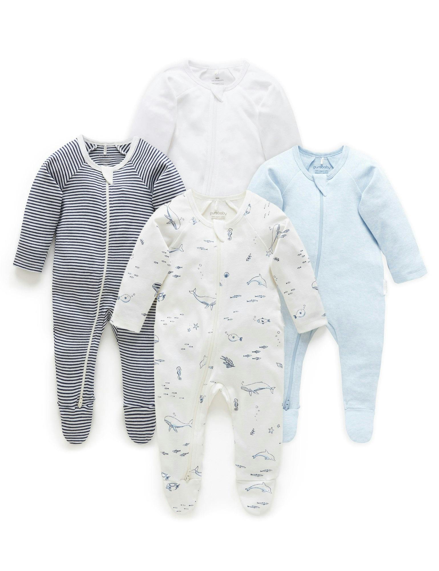 4 Pack Zip Growsuit Vanilla Nautical Pack