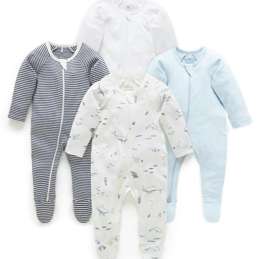 4 Pack Zip Growsuit Vanilla Nautical Pack