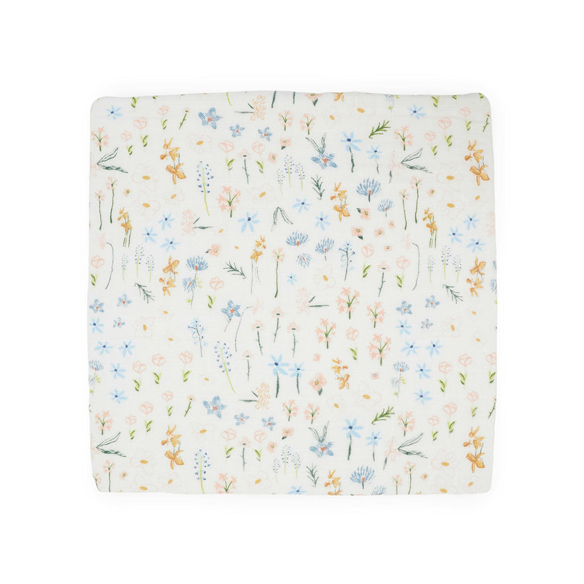 Cotton Muslin Swaddle Blanket - Pastel Petals