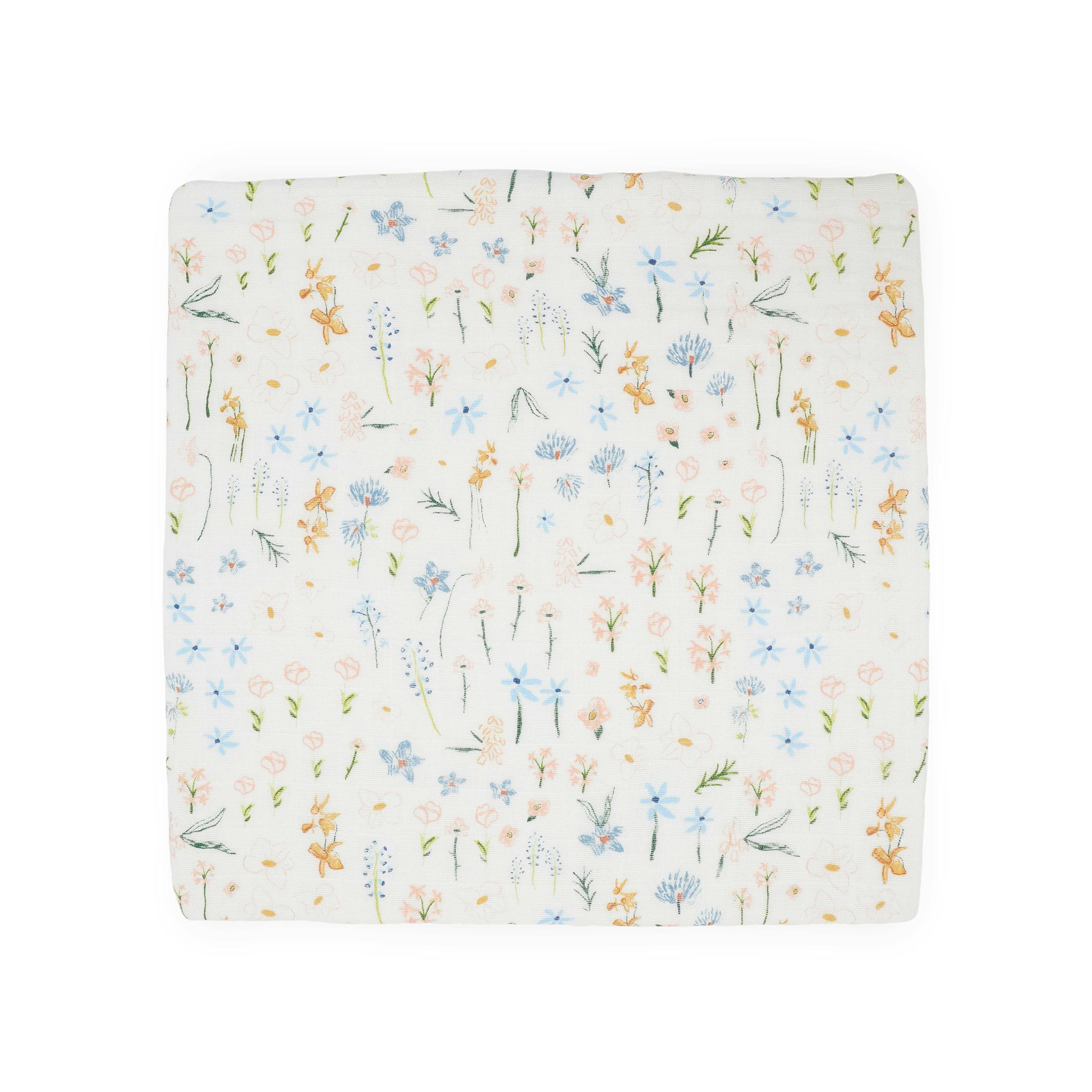 Cotton Muslin Swaddle Blanket - Pastel Petals