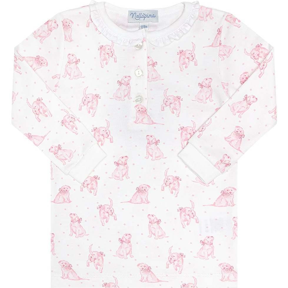 Pink Puppy Love Print Pajamas