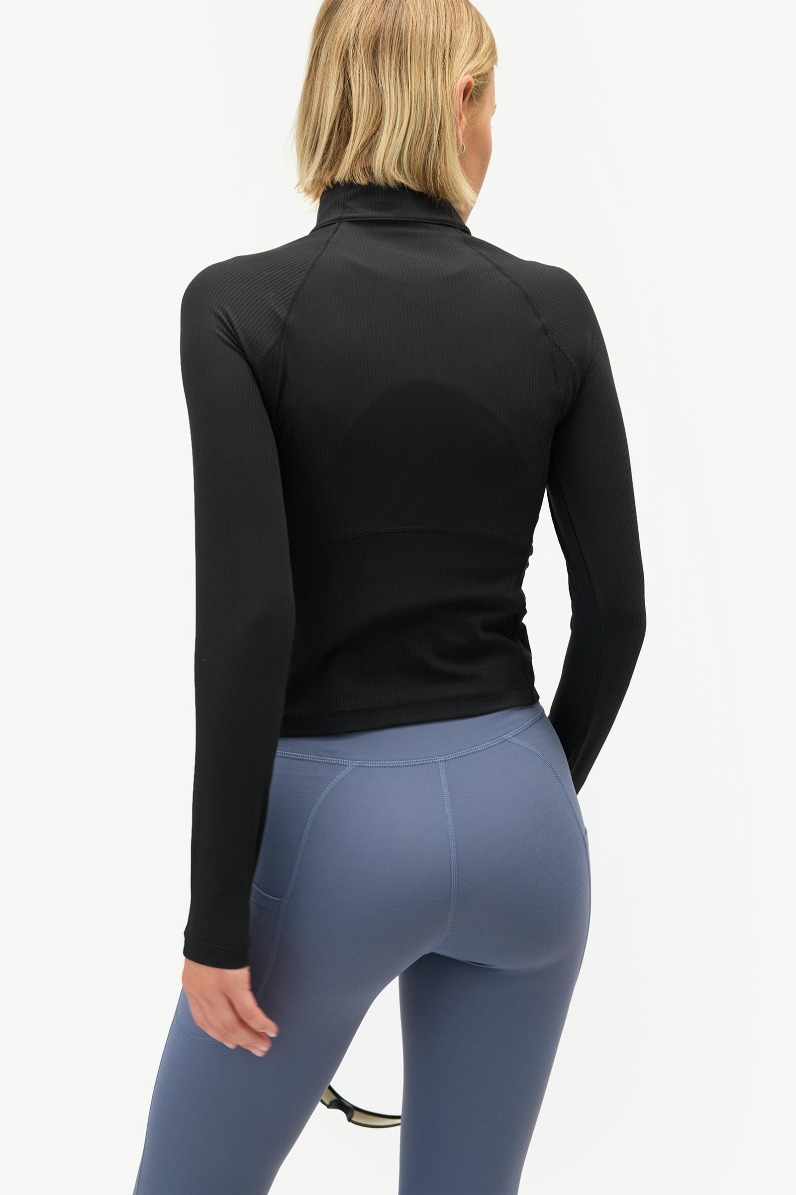 Julie Quarter Zip Top, Black