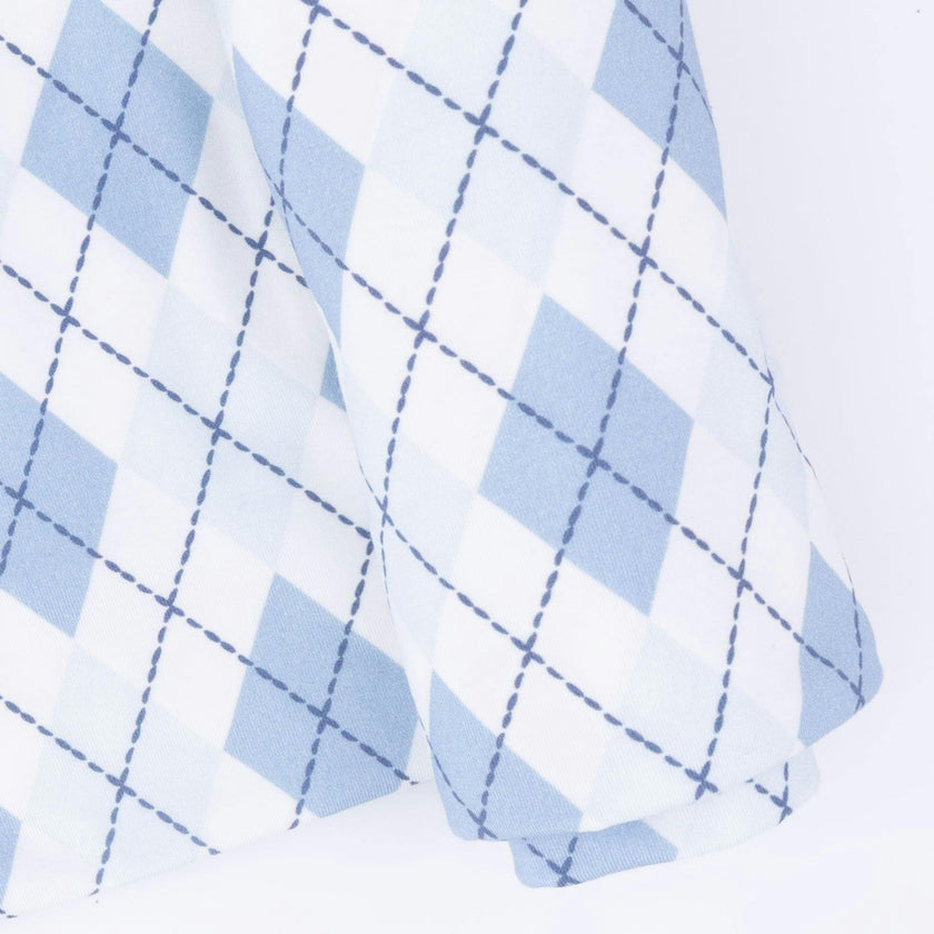 Blue Argyle - Swaddle Blanket