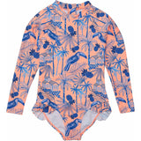 UPF50+ Sustainable High Neck Long Sleeve Leg Frill Surf Suit