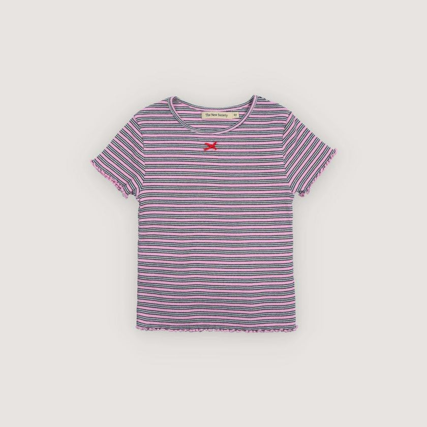 TNS Rib Tee Pink Lavander Mini Stripes