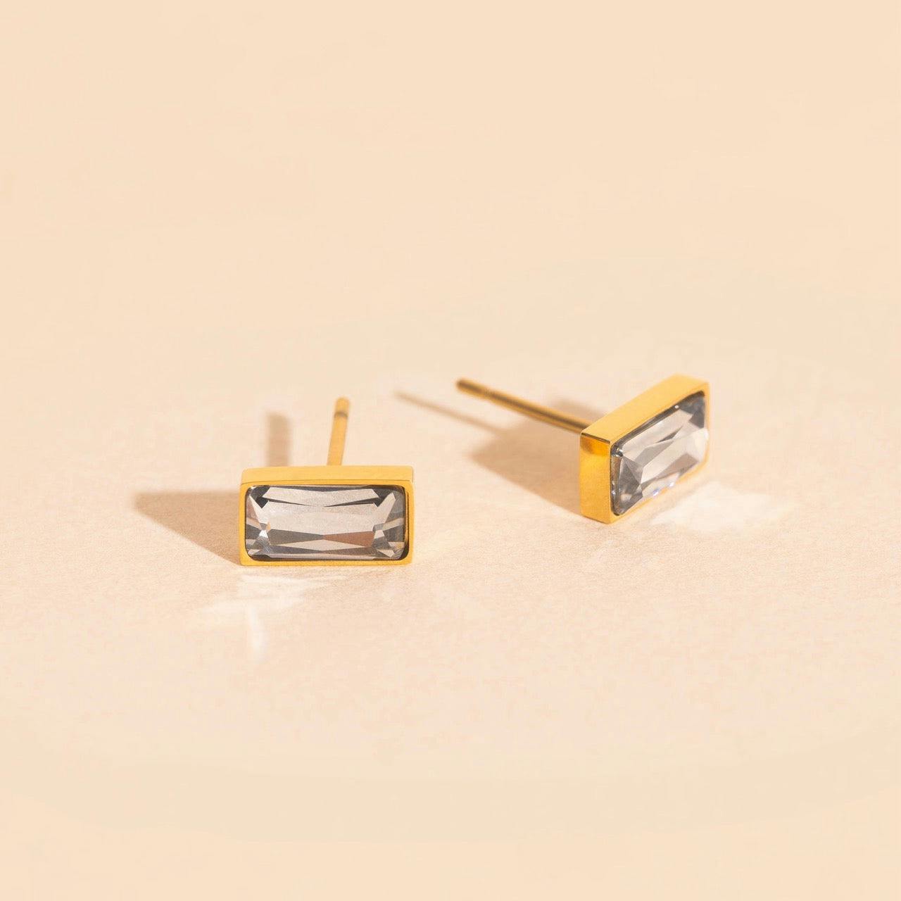 April Birthstone Stud Earrings