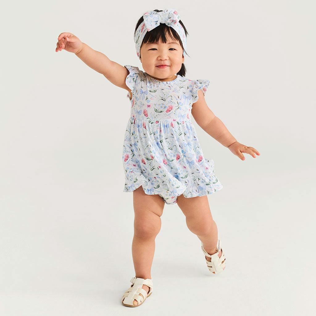 Gail Tie Back Ruffled Bodysuit Dress