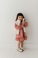 Girls Fur Vest in Cream