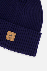 Ribbed Knit Hat Navy Blue