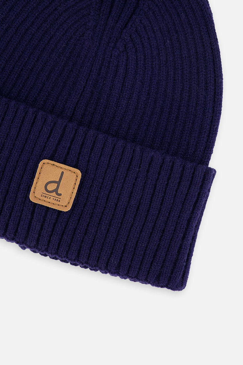 Ribbed Knit Hat Navy Blue
