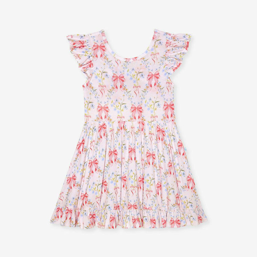 Harriet Tie Back Ruffled Twirl Dress