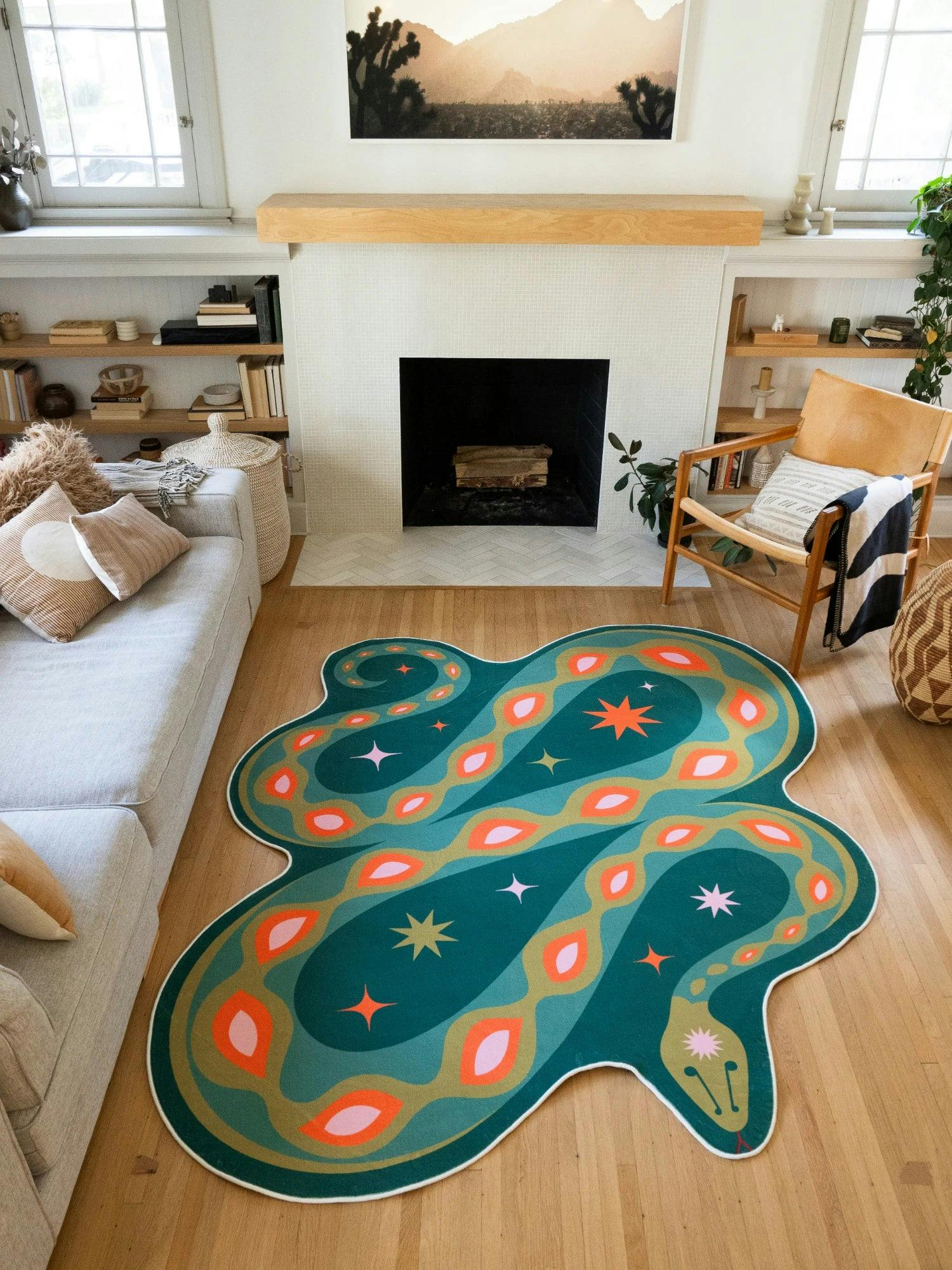Abstract Snake Rug by Jessica Miller