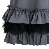 Gray Ruffle Strap Dress