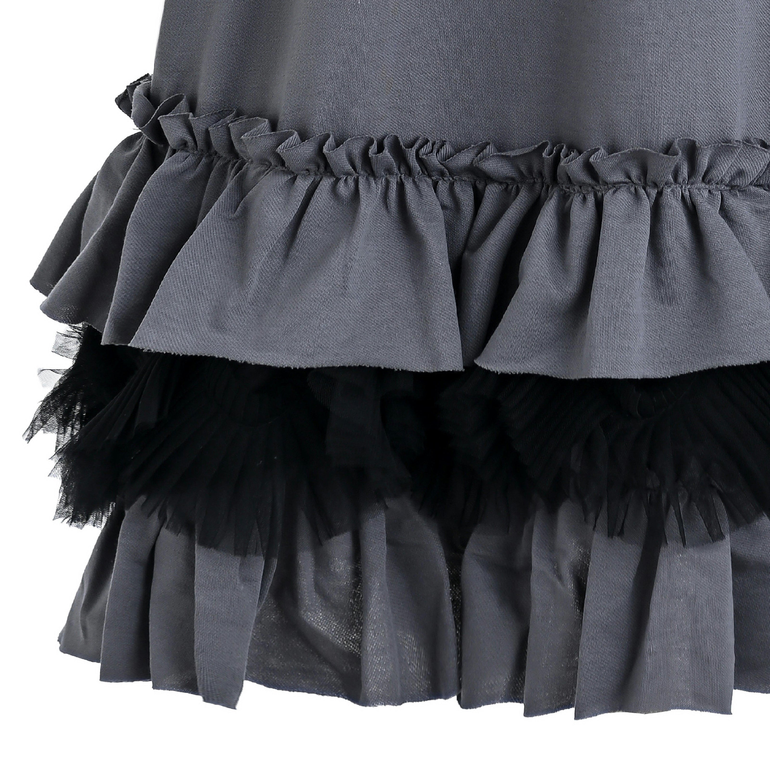 Gray Ruffle Strap Dress