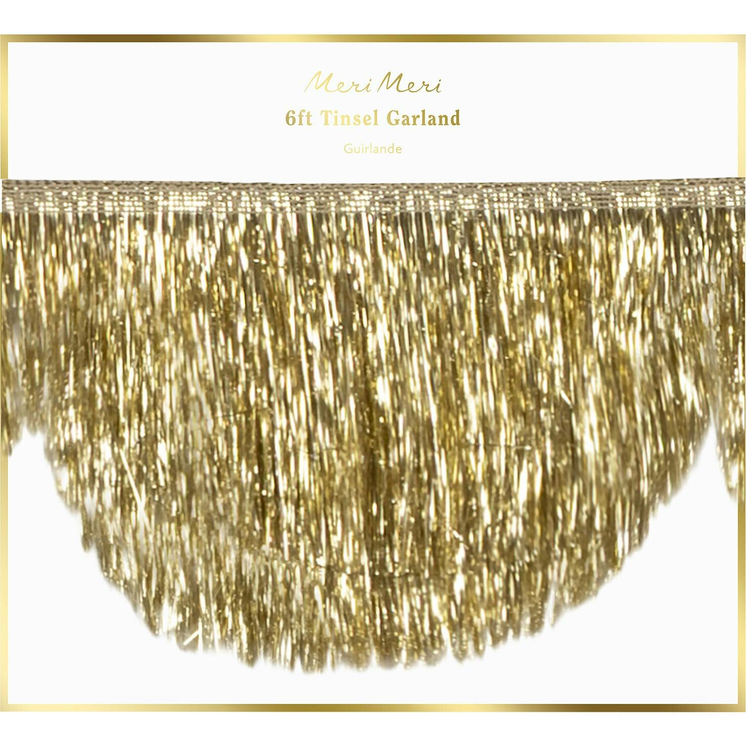 Gold Tinsel Scallop Garland